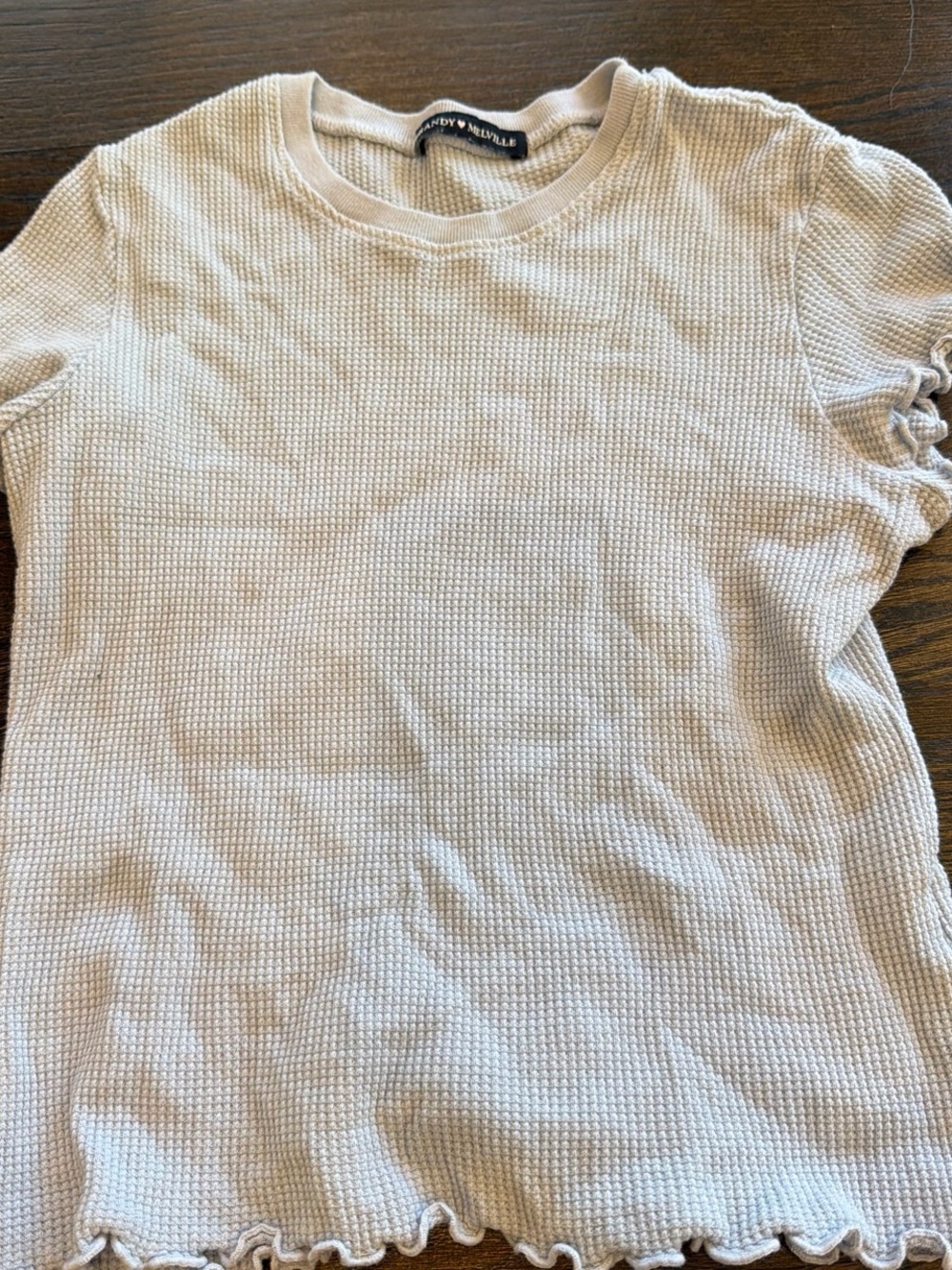 Waffle-Knit Short Sleeve Top
